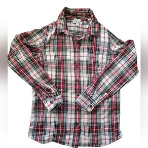 L.L. Bean Stewart Plaid Flannel Shirt Size S Holiday Classic